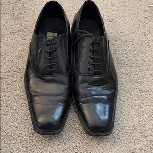 Antonio Cerrelli Black Leather Cap Toe Dress Shoes – Size 10.5